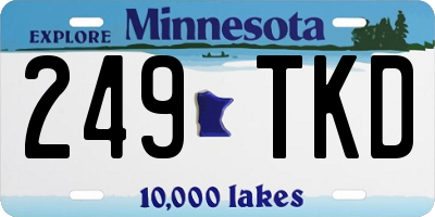 MN license plate 249TKD
