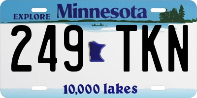MN license plate 249TKN