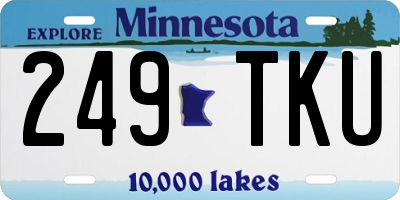 MN license plate 249TKU