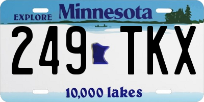 MN license plate 249TKX