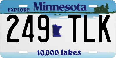 MN license plate 249TLK