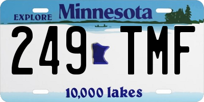 MN license plate 249TMF