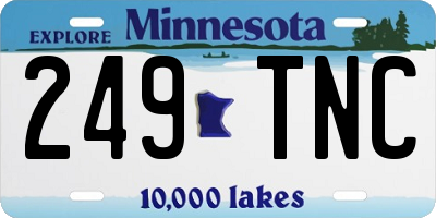 MN license plate 249TNC