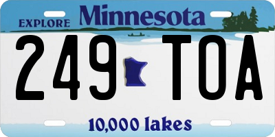 MN license plate 249TOA