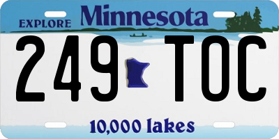 MN license plate 249TOC