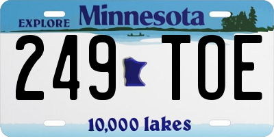 MN license plate 249TOE