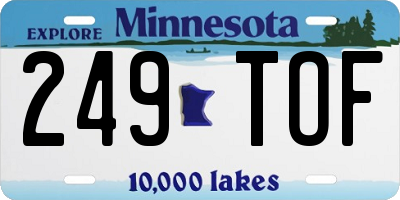 MN license plate 249TOF