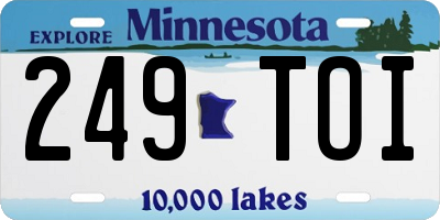 MN license plate 249TOI