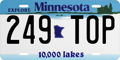 MN license plate 249TOP