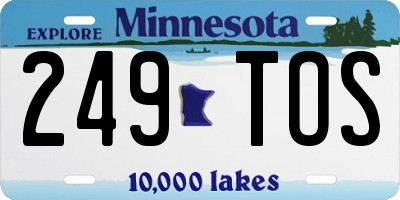 MN license plate 249TOS
