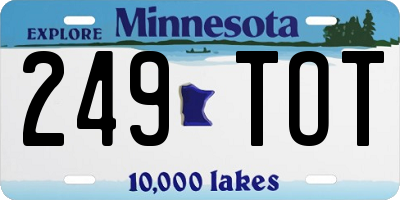 MN license plate 249TOT