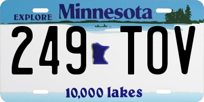 MN license plate 249TOV