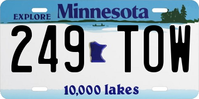 MN license plate 249TOW