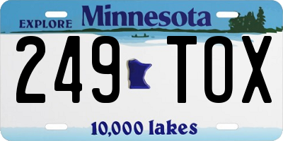 MN license plate 249TOX