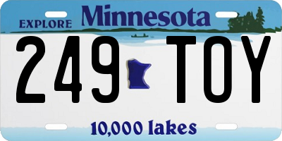 MN license plate 249TOY
