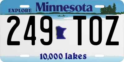MN license plate 249TOZ