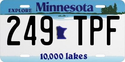 MN license plate 249TPF