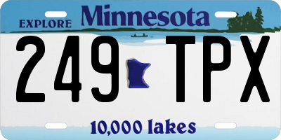 MN license plate 249TPX