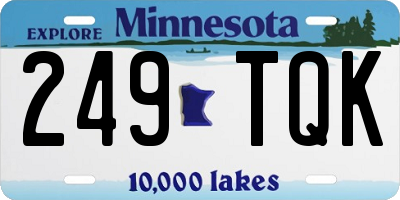 MN license plate 249TQK