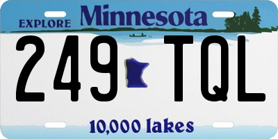MN license plate 249TQL