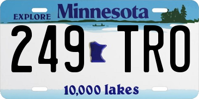 MN license plate 249TRO