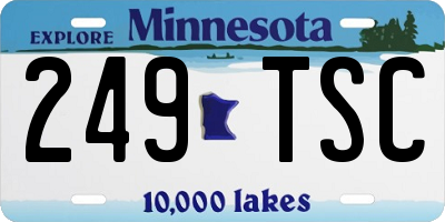 MN license plate 249TSC