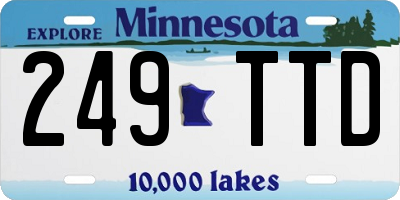 MN license plate 249TTD