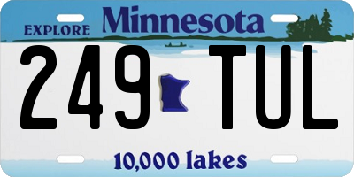 MN license plate 249TUL