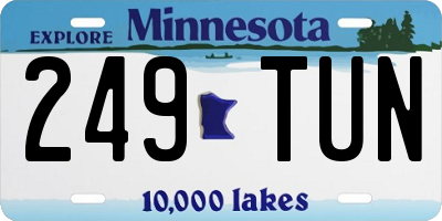 MN license plate 249TUN