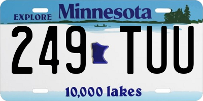 MN license plate 249TUU