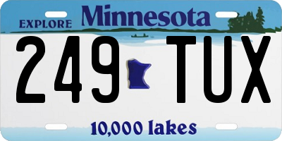 MN license plate 249TUX