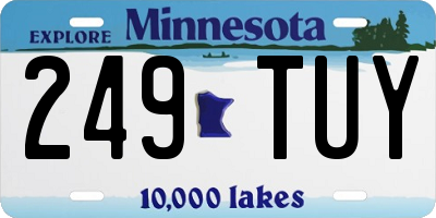 MN license plate 249TUY