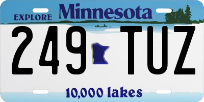 MN license plate 249TUZ