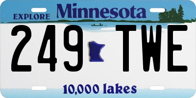 MN license plate 249TWE