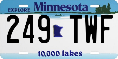 MN license plate 249TWF