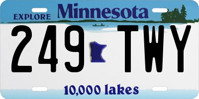 MN license plate 249TWY