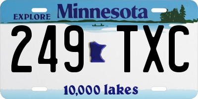 MN license plate 249TXC