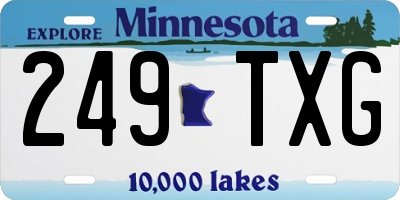 MN license plate 249TXG