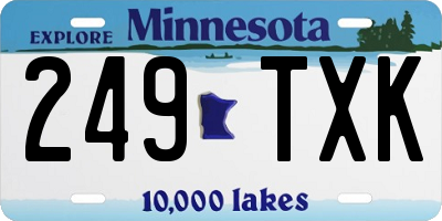 MN license plate 249TXK