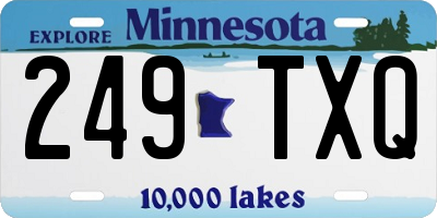MN license plate 249TXQ