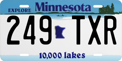 MN license plate 249TXR