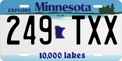MN license plate 249TXX