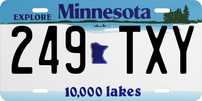 MN license plate 249TXY