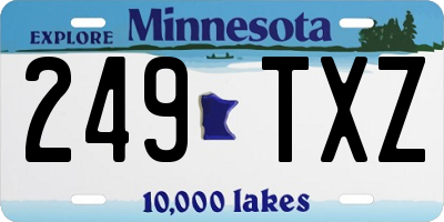 MN license plate 249TXZ