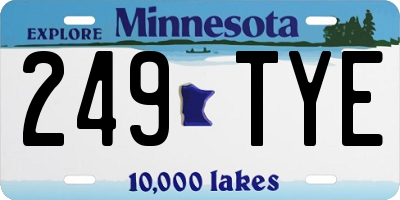MN license plate 249TYE