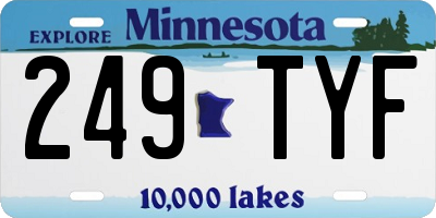MN license plate 249TYF