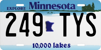 MN license plate 249TYS