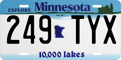 MN license plate 249TYX