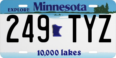 MN license plate 249TYZ