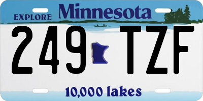 MN license plate 249TZF